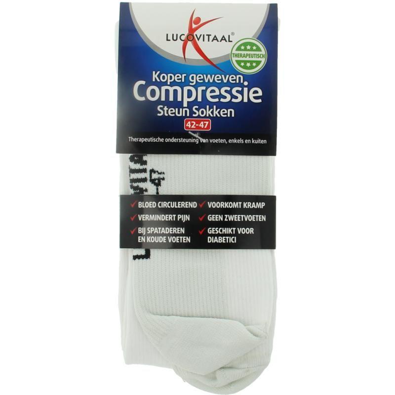 LUCOVITAAL COMPRESSIE KOPER SOK 42-47 WIT