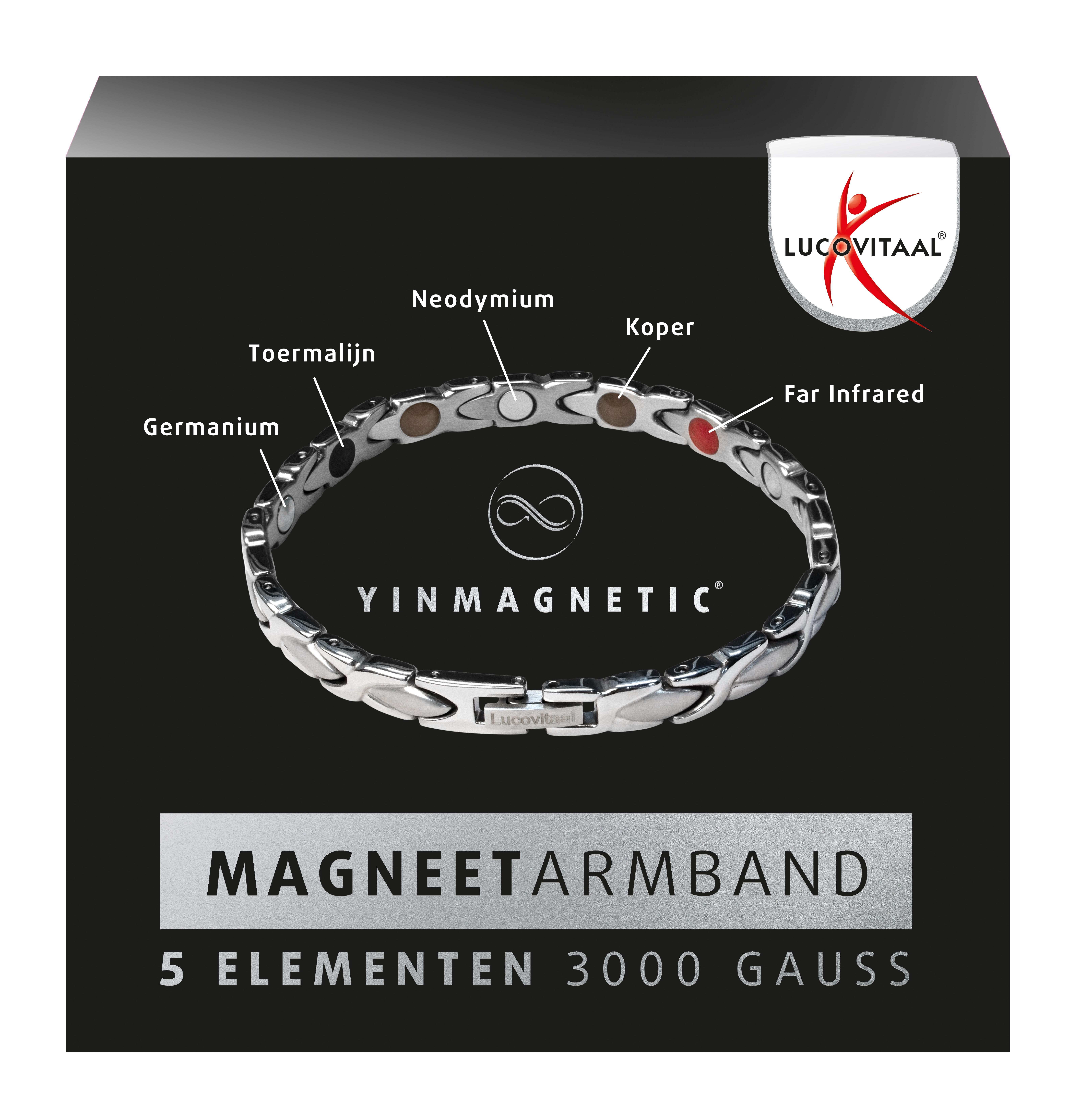 LUCOVITAAL ARMBAND MAGNEET YM@ ZILVER