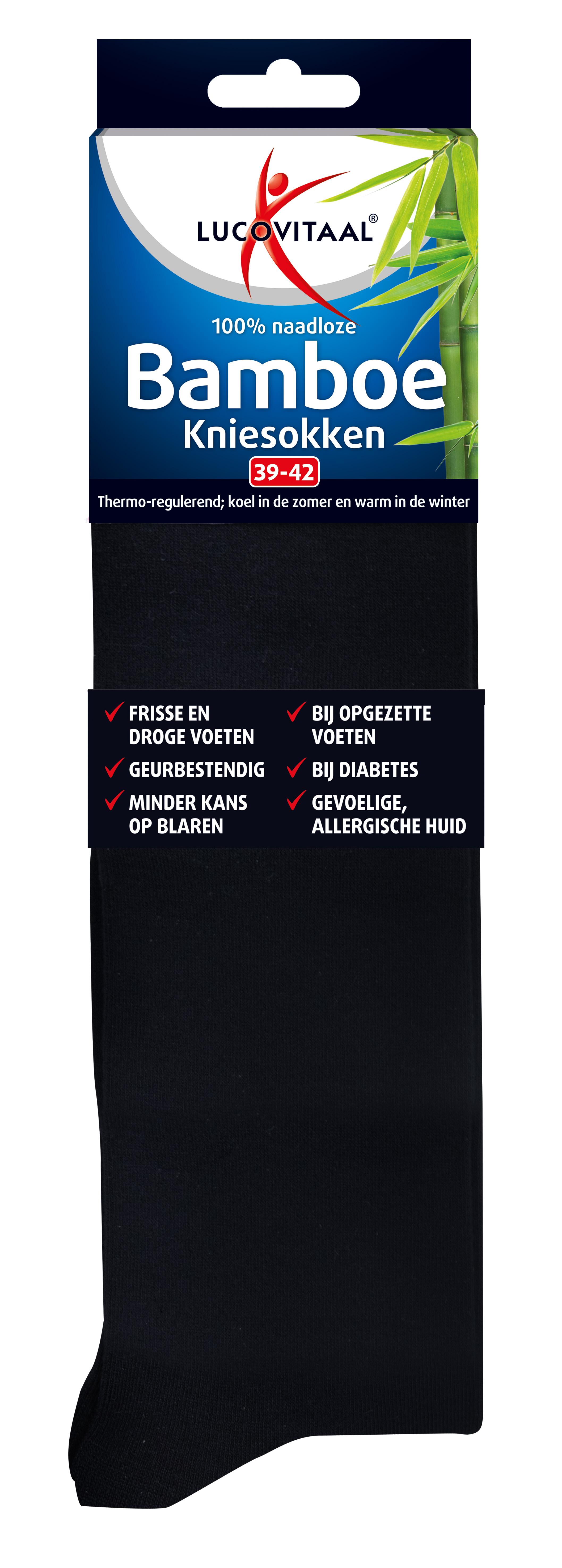 LUCOVITAAL BAMBOE KNIESOK ZWART 39-42