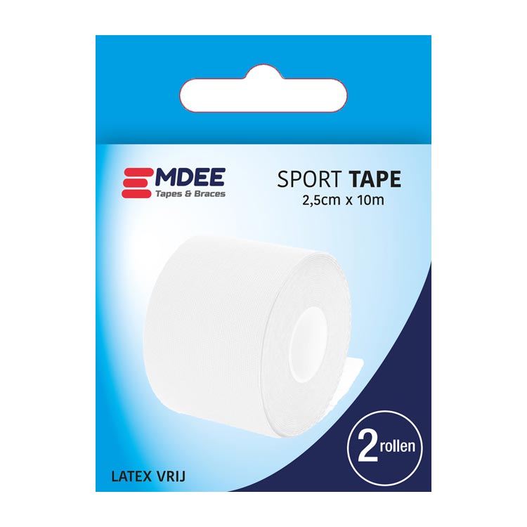 EMDEE SPORTTAPE 10X2.5CM DUO WIT