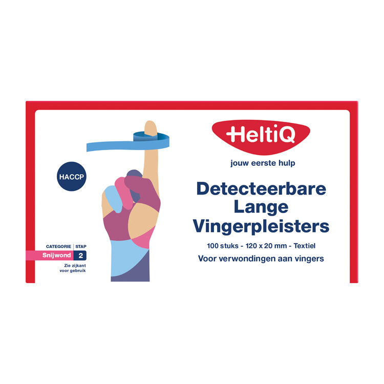 HELTIQ DETECTEERBARE LANGE VINGERPLEISTERS TEXTIEL 120X20MM