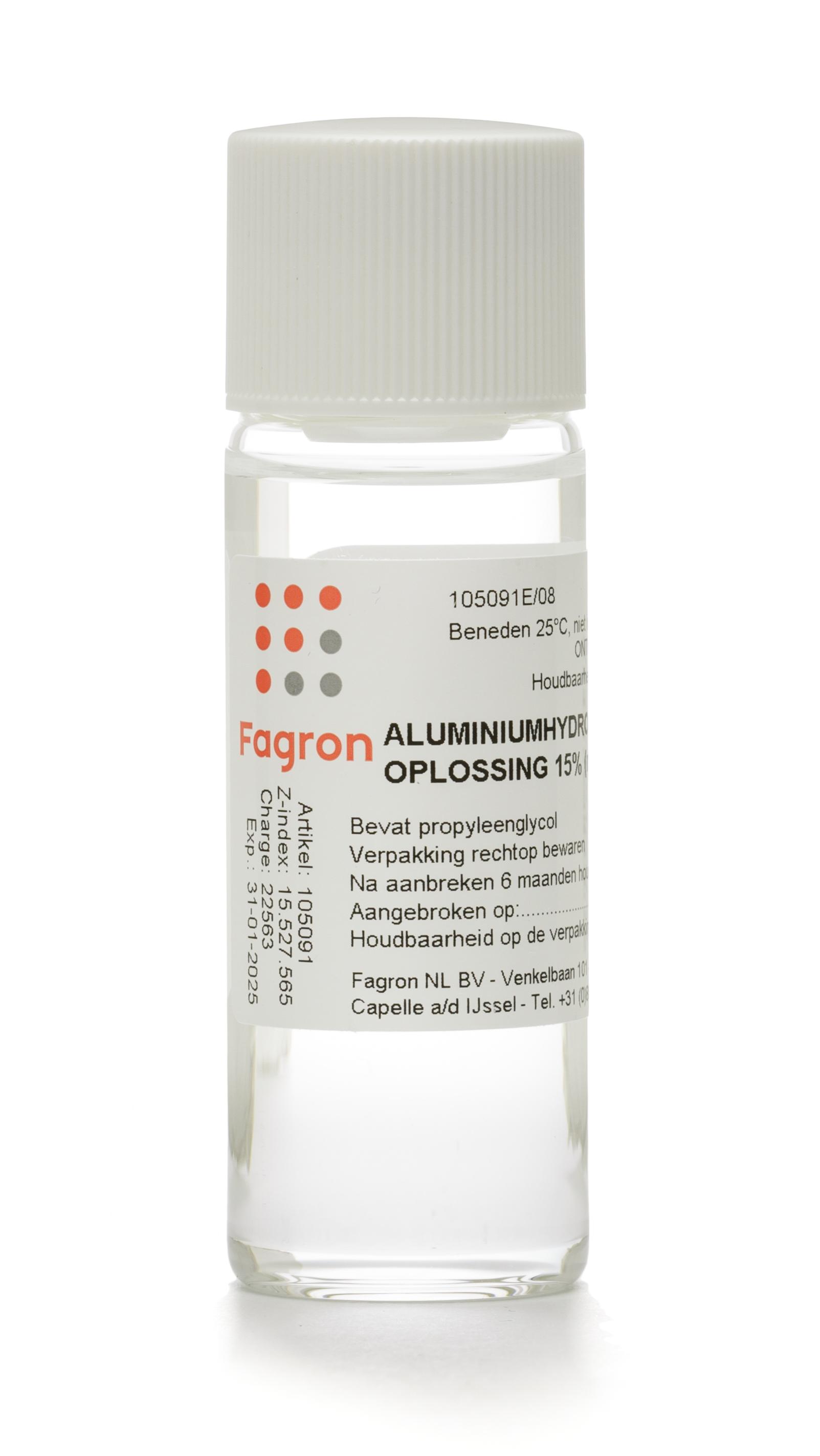 FAGRON ALUMINIUMHYDROXYCHLORIDE OPLOSSING 15%  DEPPER TEGEN OVERMATIGE ZWEETAFSCHEIDING