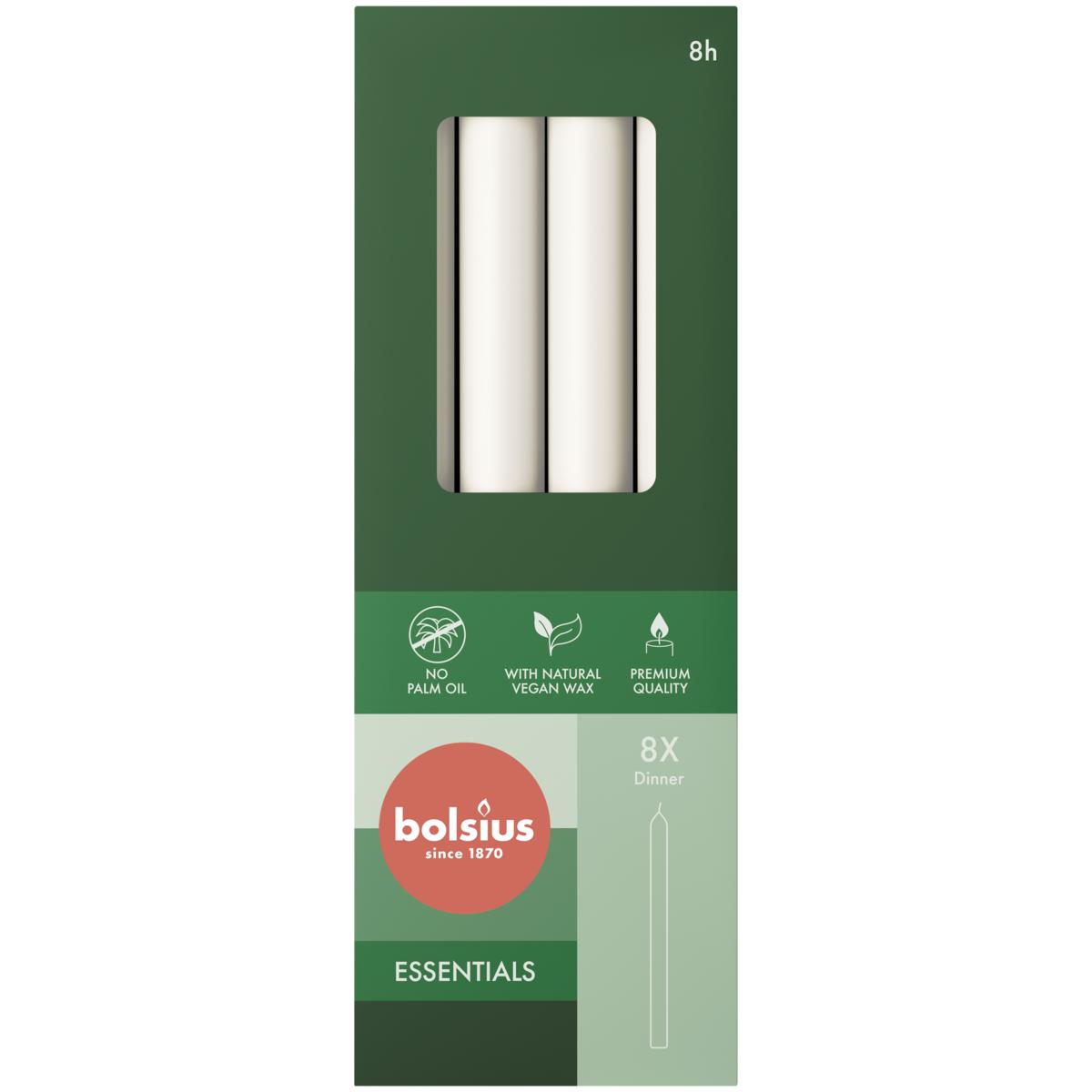 BOLSIUS DINERKAARSEN CLOUDY WHITE 230x20