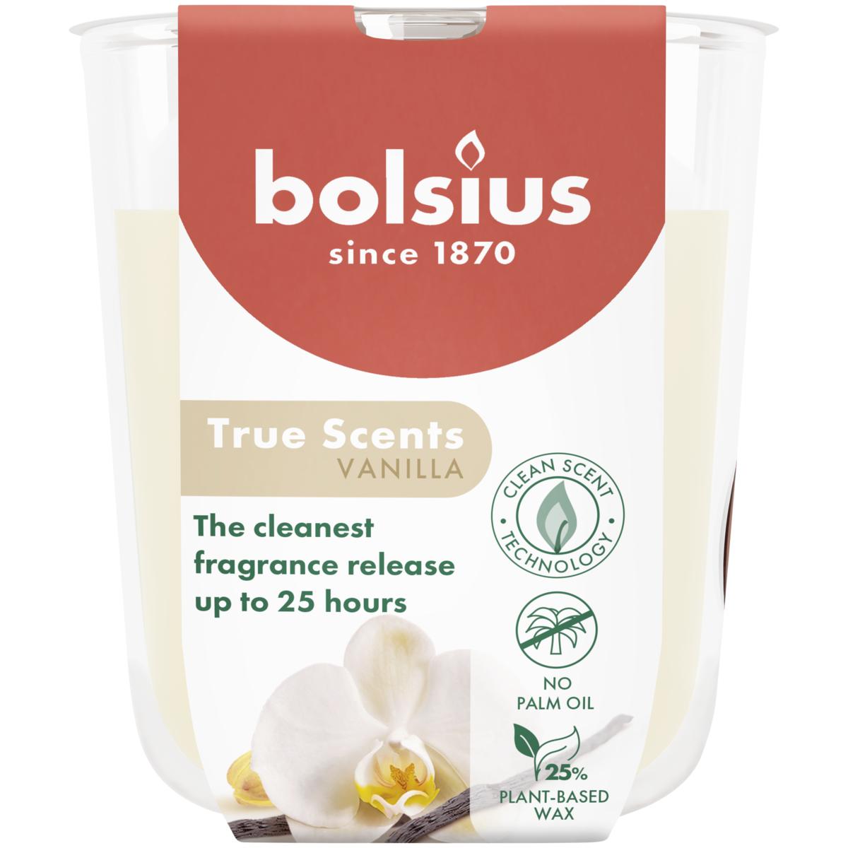 BOLSIUS GEURGLAS 80/73 TRUE SCENTS VANILLA