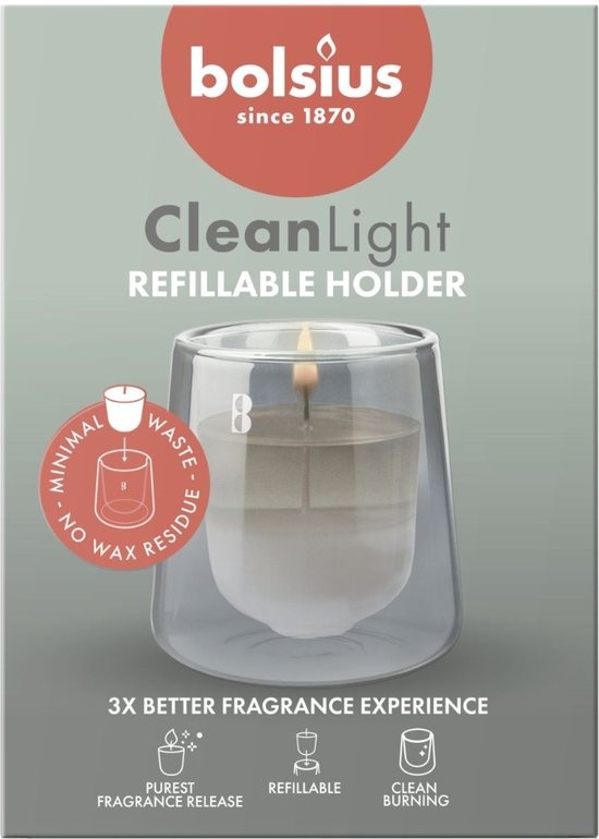 BOLSIUS CLEAN LIGHT STARTERKIT CYPRESS   AMBER