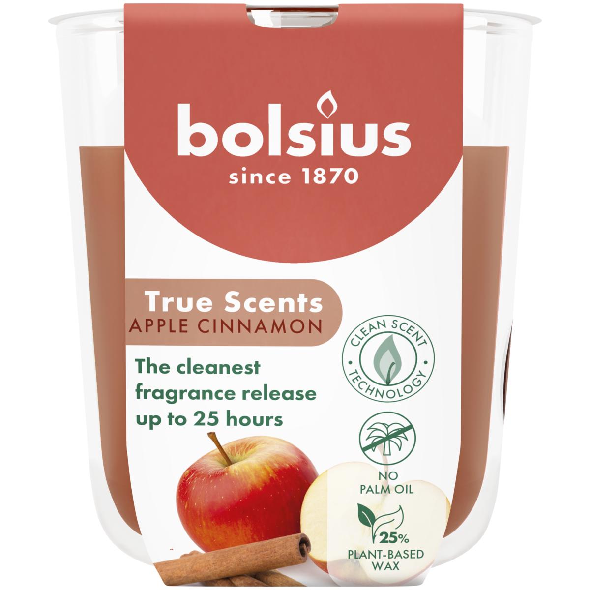 BOLSIUS GEURGLAS 80/73 TRUE SCENTS APPLE CINNAMON
