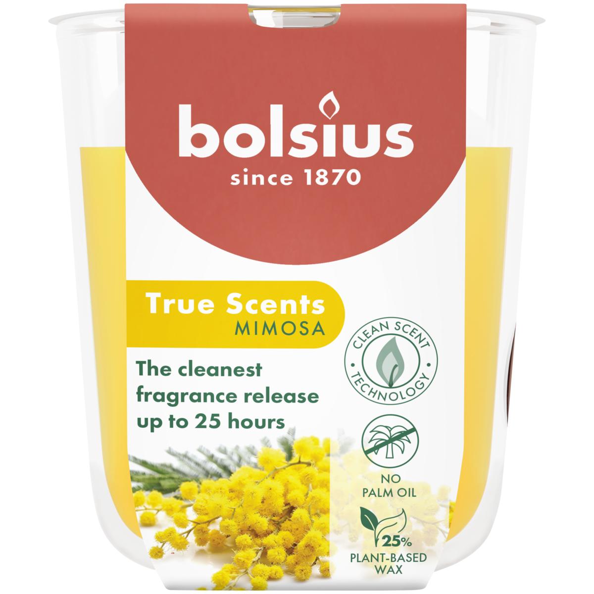 BOLSIUS GEURGLAS 80/73 TRUE SCENTS MIMOSA