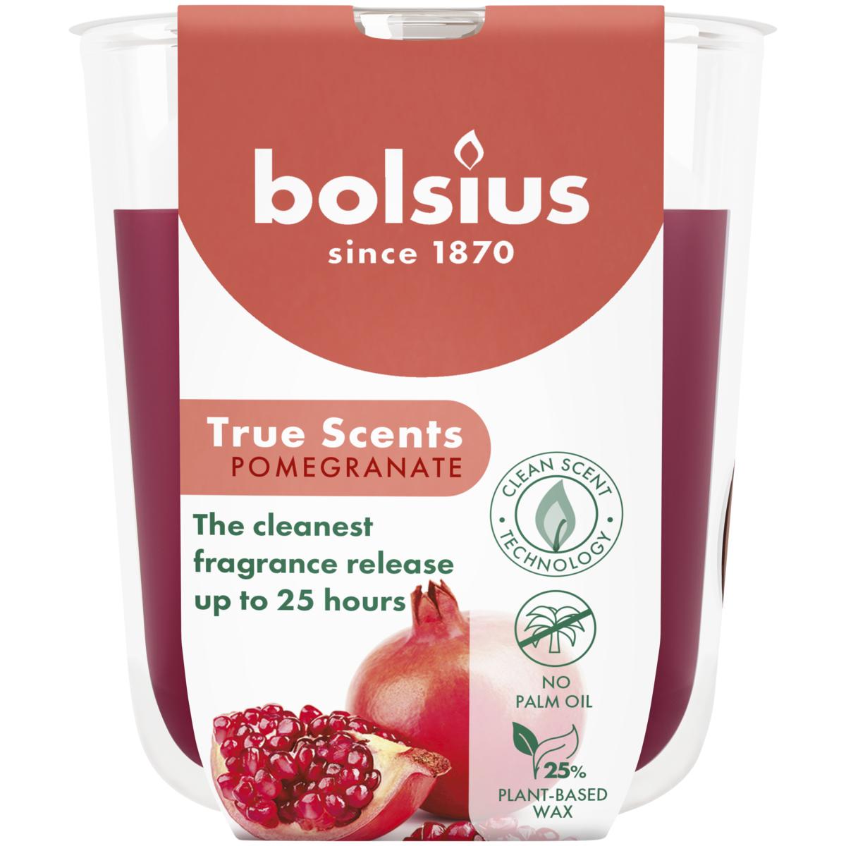 BOLSIUS GEURGLAS 80/73 TRUE SCENTS POMEGRANATE