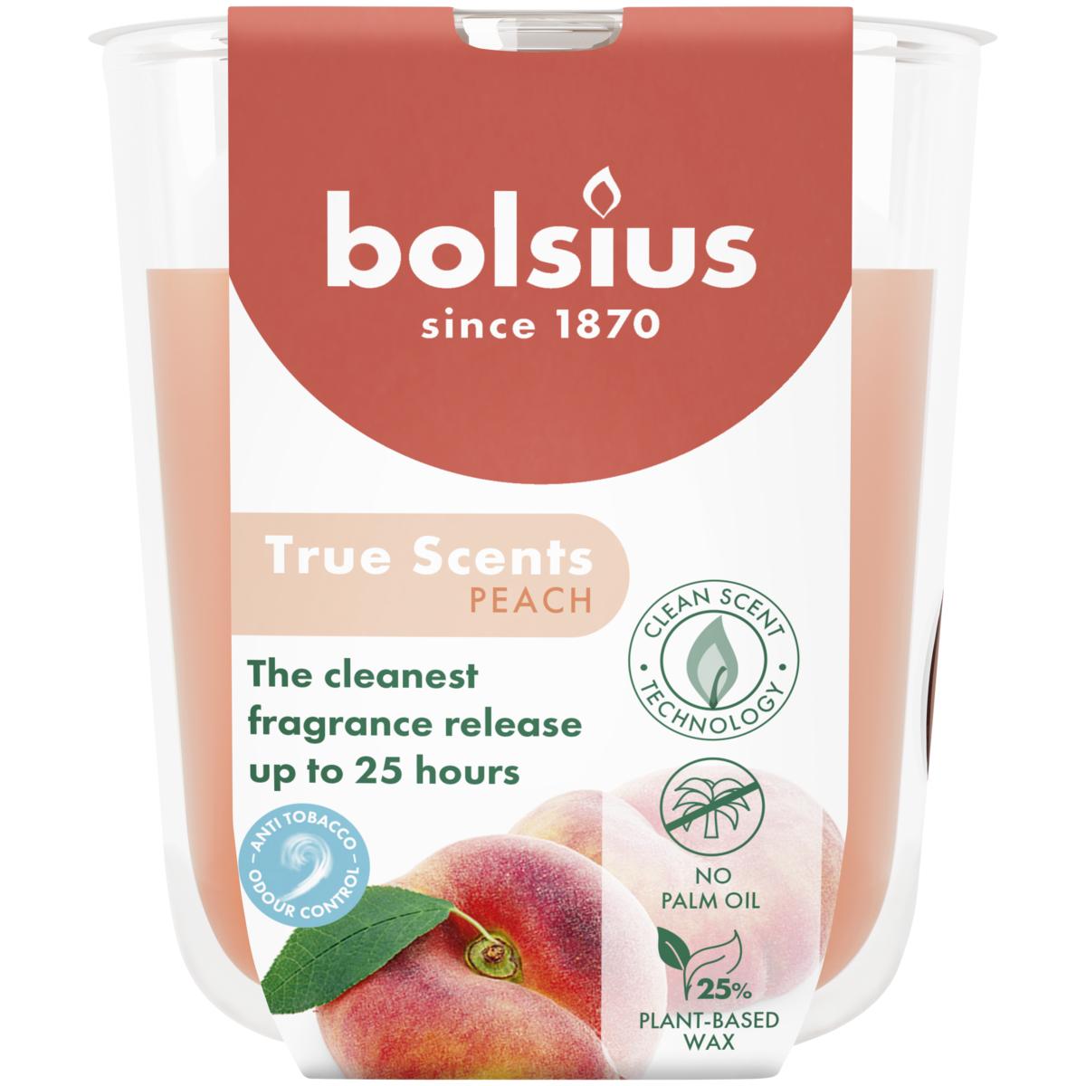 BOLSIUS GEURGLAS 80/73 TRUE SCENTS PEACH