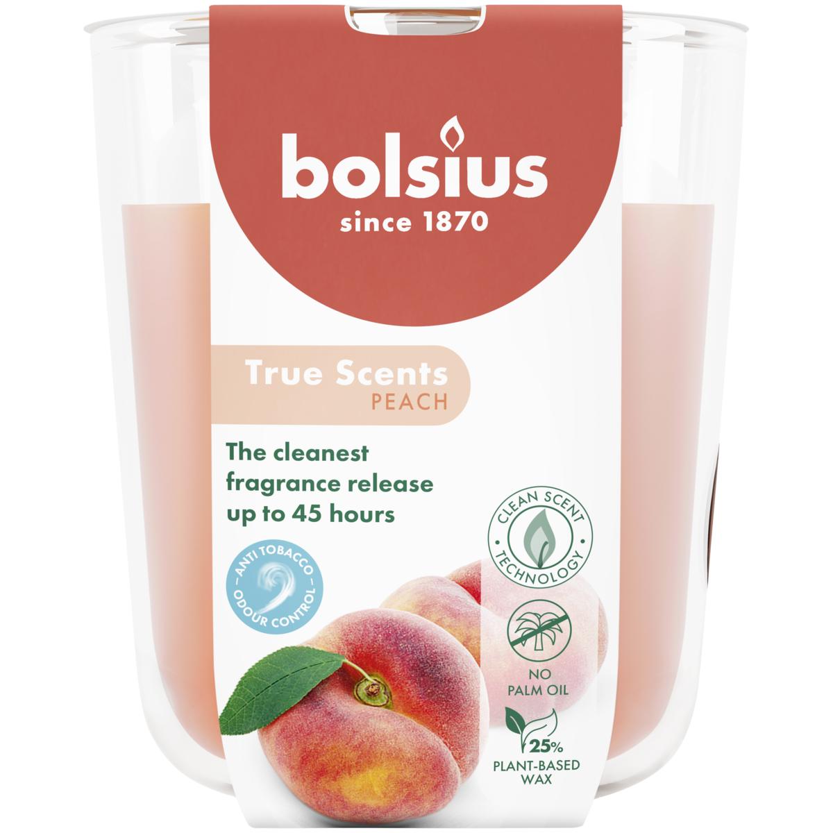 BOLSIUS GEURGLAS 97/85 TRUE SCENTS PEACH