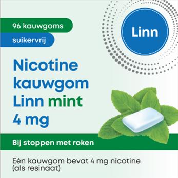 LINN NICOTINE KAUWGOM 4 MG MINT