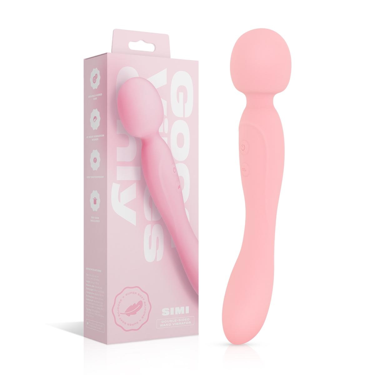 GOOD VIBE OLNY SIMI DUBBELZIJDIGE WAND VIBRATOR ROZE
