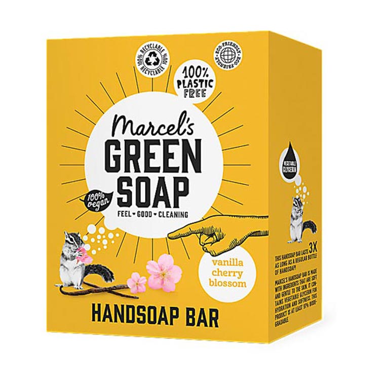 MARCEL'S GREEN SOAP HANDZEEP BAR VANILLE  CHERRY BLOSSOM
