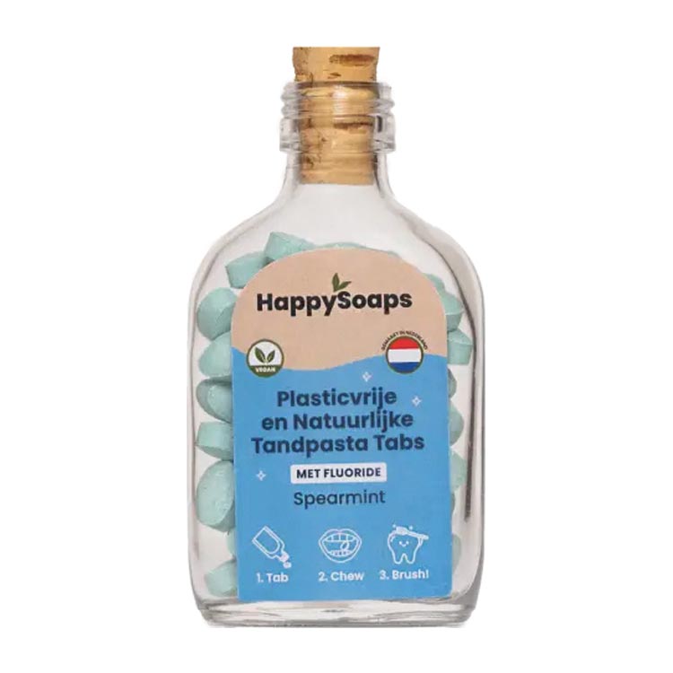 HAPPYSOAPS TANDPASTA TAB MET FLUORIDE SPEARMINT