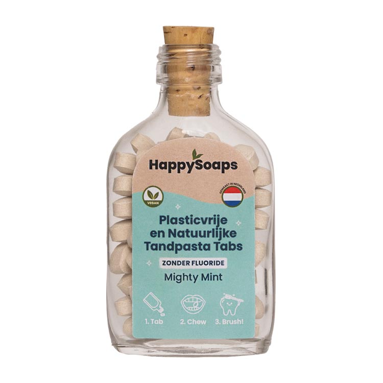 HAPPYSOAPS TANDPASTA TAB ZONDER FLUORIDE MIGHTY MINT
