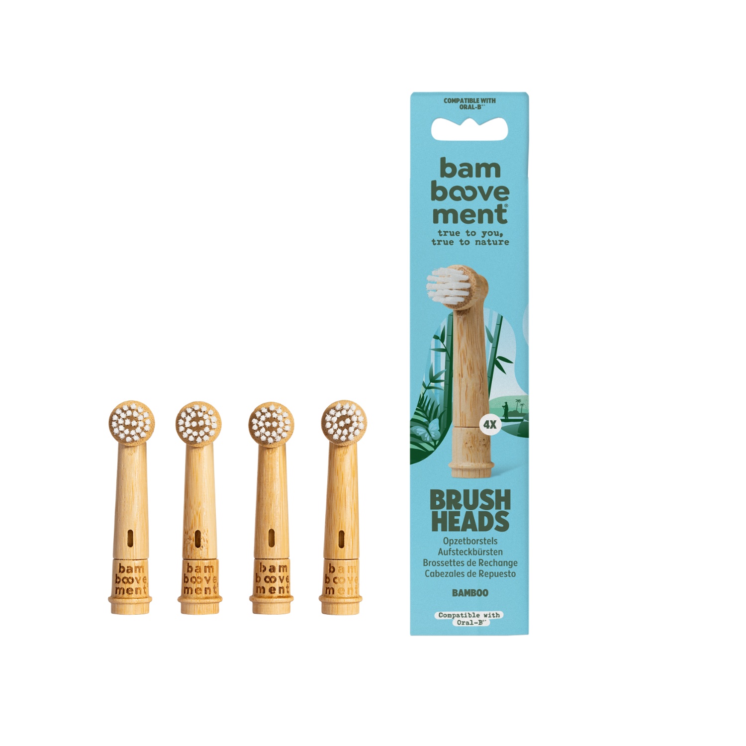 BAMBOOVEMENT BAMBOE OPZETBORSTEL VOOR ORAL-B OSCILLEREND