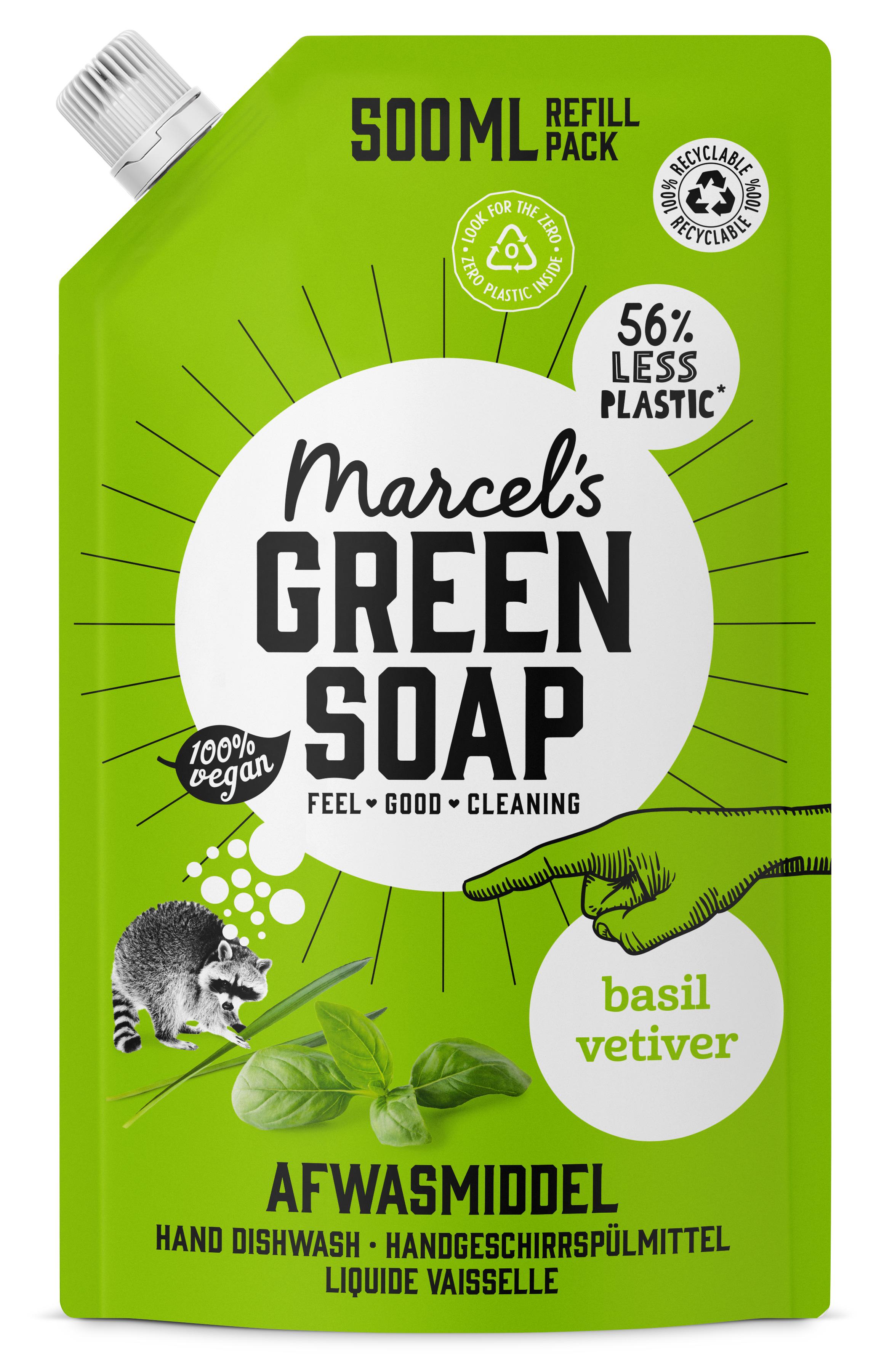 MARCEL'S GREEN SOAP AFWASMIDDEL BASILICUM   VERTIVERT GRAS NAVULLING