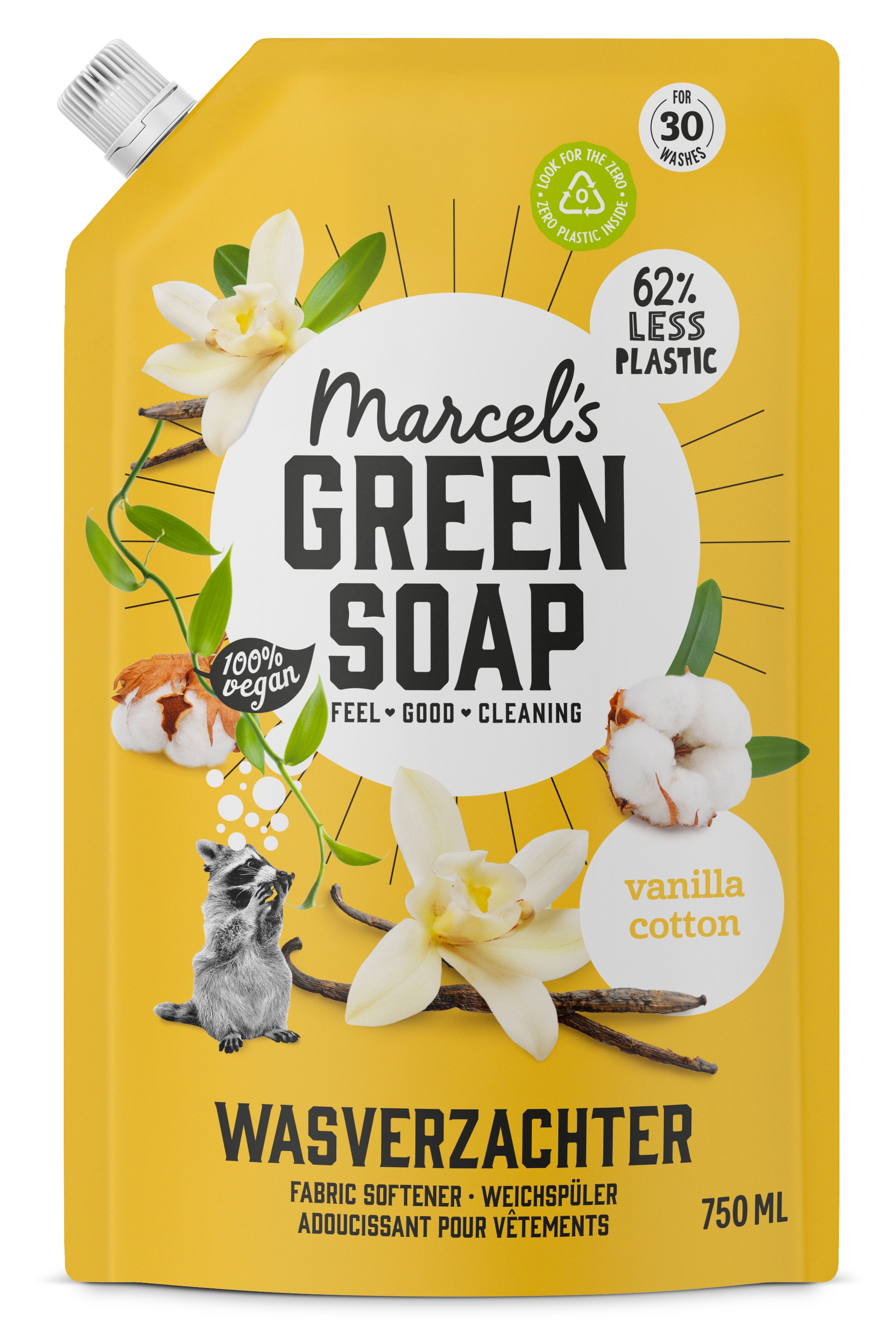 MARCEL'S GREEN SOAP WASVERZACHTER VANILLE   KATOEN NAVUL