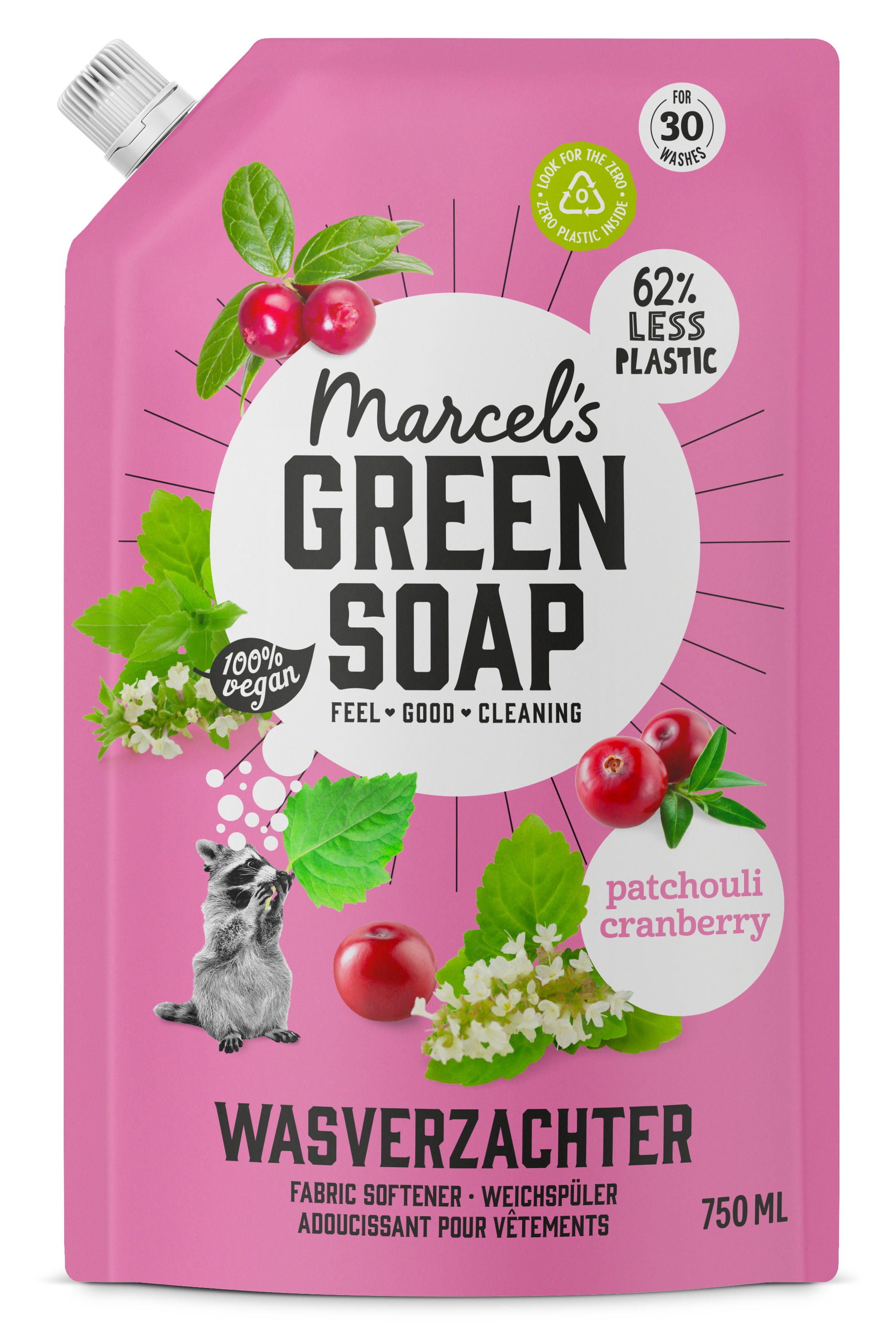 MARCEL'S GREEN SOAP WASVERZACHTER PATCHOULI   CRANBERRY NAVUL