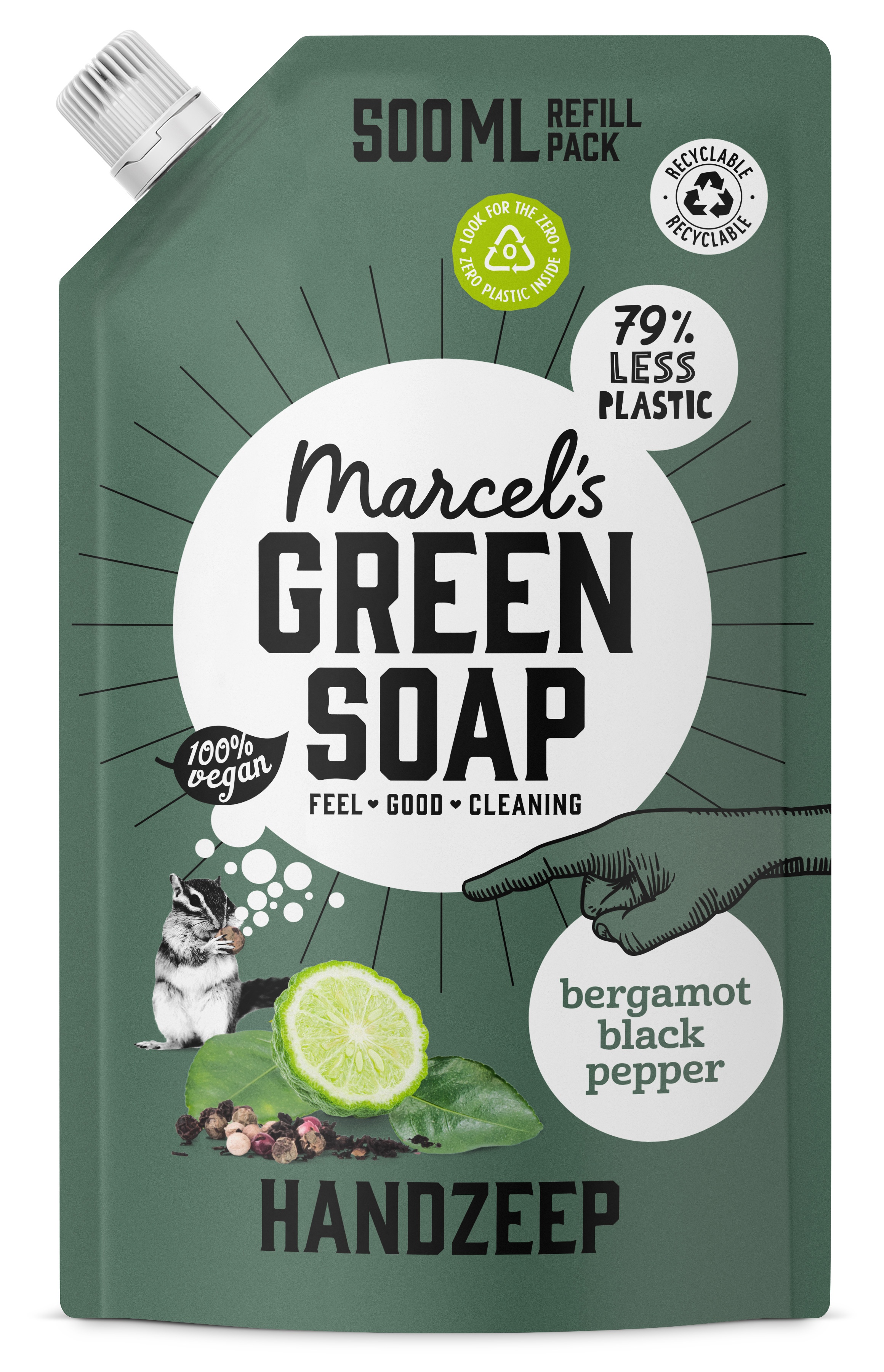 MARCEL'S GREEN SOAP HANDZEEP BERGAMOT   BLACK PEPPER NAVUL