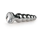 EASYTOYS METALEN BUTTPLUG MET HELDER KRISTAL